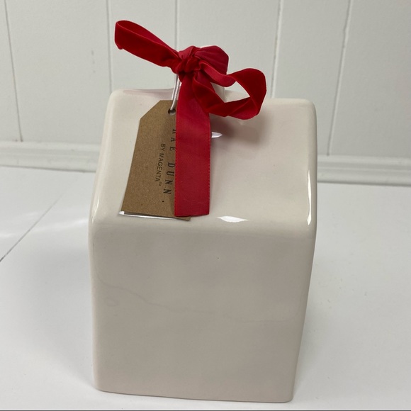 NWT Rae Dunn Artisan Collection Cream Ceramic Peace Bird House Red Bow & Tag - Picture 8 of 12